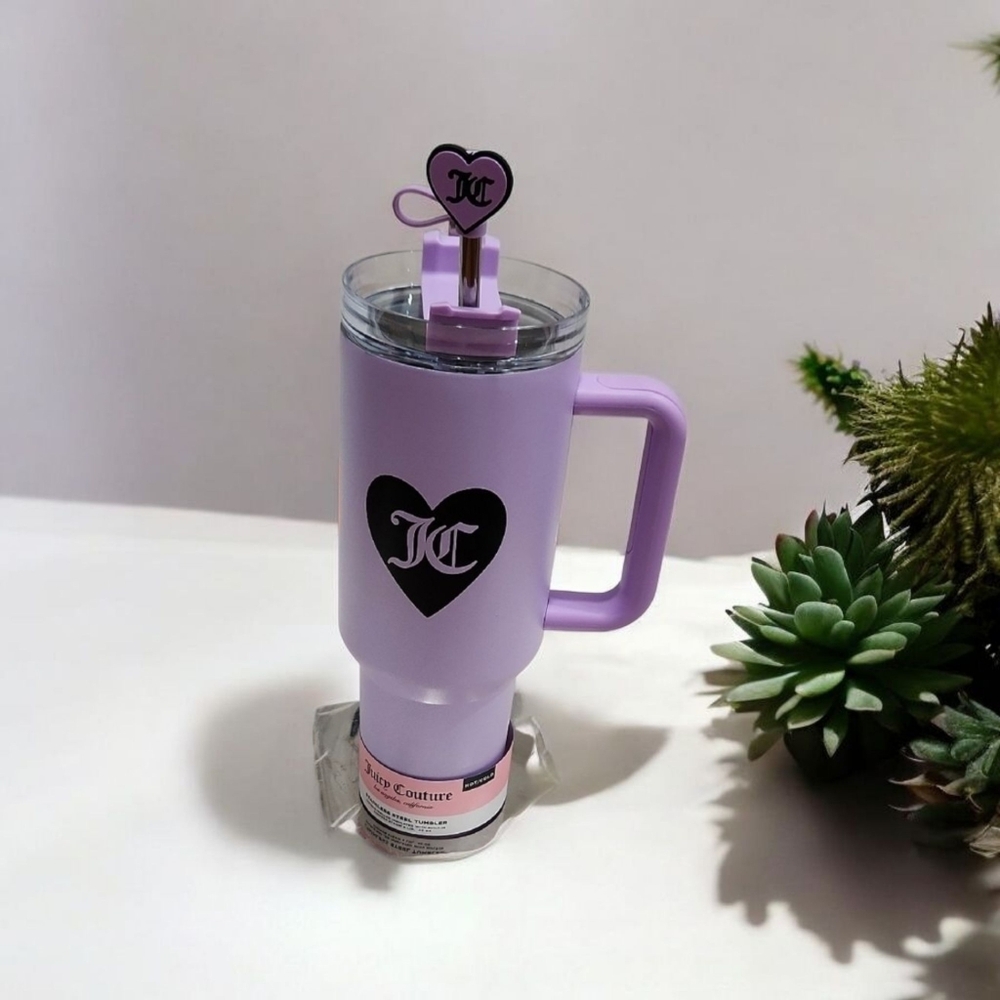 💜▪️Juicy Couture▪️ Purple Tumbler with Straw